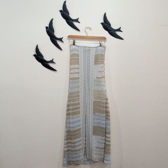 Anthropologie Cecelia Prado Glinted Gold & Silver Knit Maxi Skirt - XS - Picture 5 of 16